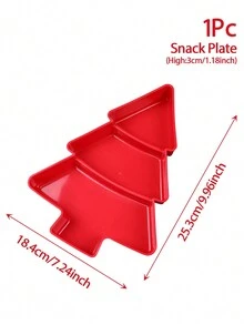 1Pc Christmas Tree Shape Plastic Divider Tray,Candy Snack Biscuit Dessert Dried Fruit Nut Tray,Home Table Decor,Birthday Party Gender Reveal Party Christmas Party Favorite Snack Tray,Christmas