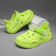 女士夏季沙灘防滑拖鞋，時尚戶外休閒防水、防滑舒適，大尺碼鞋子 - 綠色 - 查看 1