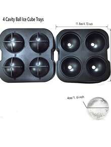 1個4 Cavity圓形矽膠模具-巧克力模具-冰模具，製冰盒製作模具。