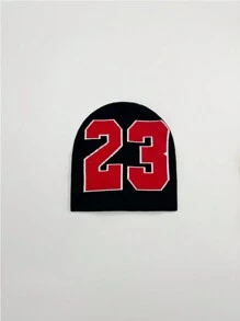 1pc The 23rd  Unisex Knitted Beanie Hat With Jacquard Pattern, Windproof Outdoor Fashionable Cap - A - View 3