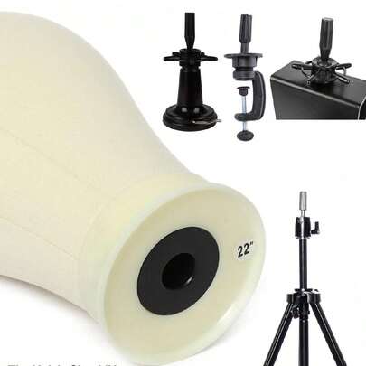 22 Inch Wig Head For Wig, Canvas Mannequin Head With Mount Hole, Manikin Head For Wig Making, Styling And Display, Head Contour More Realistic With Holder