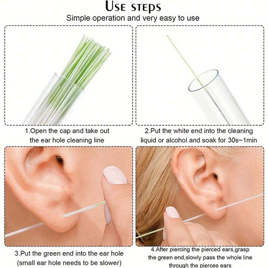 60pcs Ear Piercing Cleaning Solution, Remove Dirt, Eliminate Odors