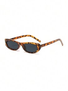 1 buc. Ochelari de soare cu ramă ovală simplă pentru femei, ochelari de soare decorativi în stil european și american retro, casual, stil exterior, stil stradal, potriviți pentru utilizare zilnică și călătorii, accesorii de plajă pentru femei, ochelari de soare pentru vacanță de vară la plajă, în aer liber, călătorii
