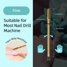 hytoos 角质层清洁钻头，钛合金俄罗斯美甲钻头，专业指甲下角质层死皮清洁器 - 金色 - 查看 10