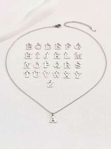 1入組簡約風和時尚26英文字母吊墜項鍊