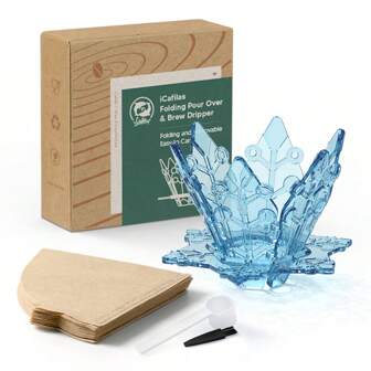 Coffee Filter Cup Coffee Dripper With 40 Filter Paper, Portable Pour Over Coffee Maker, For Cafe, Picnic, Travel, Camping, Outdoor Enthusiasts, Blue