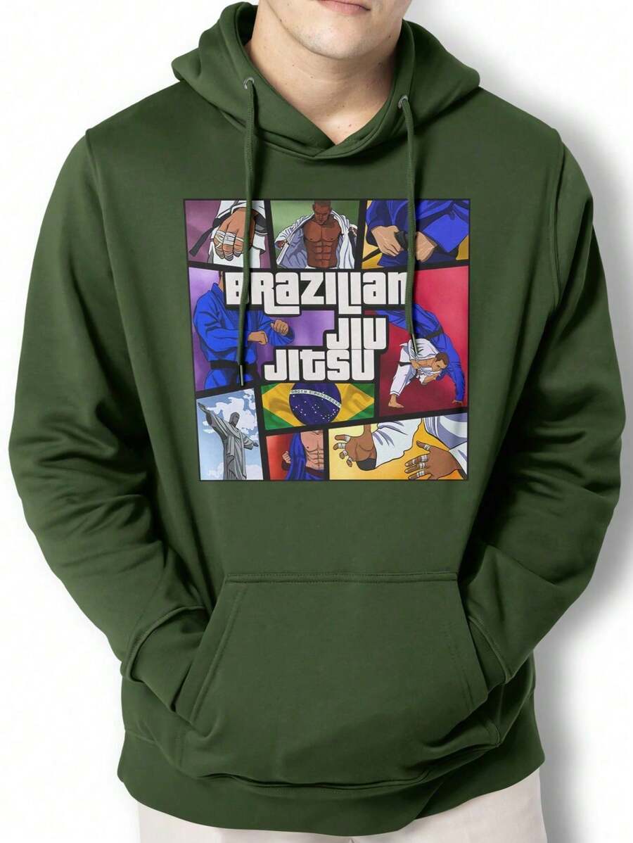 Men Hoodies - xanh quân đội - Xem 1