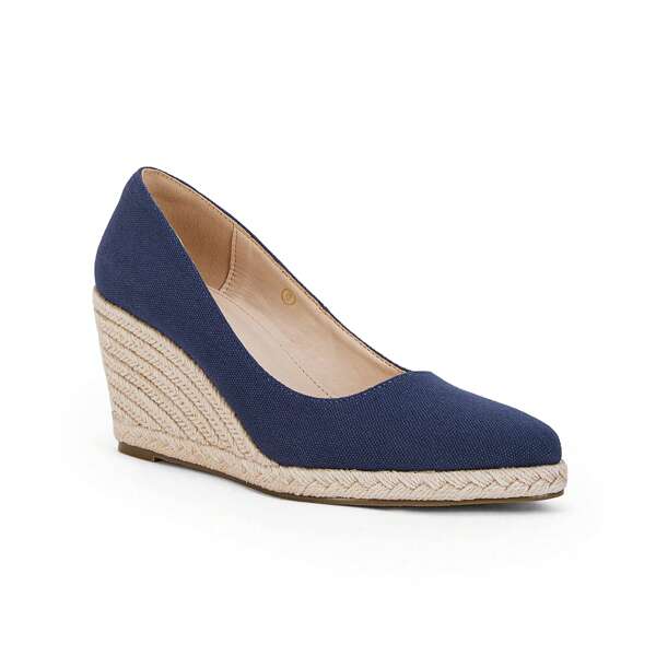 Women's Platform Espadrilles Wedge Sandals Slip On Solid Color Closed Pointed Toe Comfortable Wedge Pumps Shoes