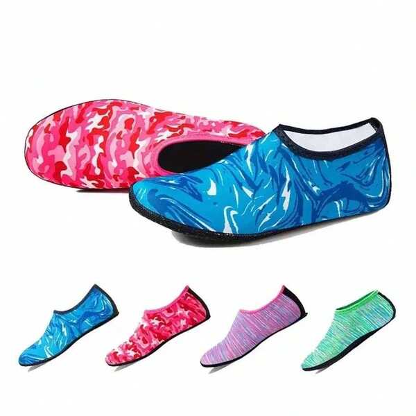 1 par de zapatos de agua de secado rápido para hombres y mujeres: calcetines de playa ligeros antideslizantes para playa, piscina, yoga, pesca, surf, senderismo y caminar.