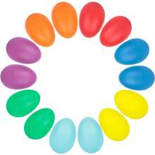 2 piezas Huevos de plástico de Pascua con percusión, Maracas con forma de huevo sonajero, Accesorios musicales de colores para fiesta de Pascua, Regalos pequeños de Navidad - Multicolor - Ver 6