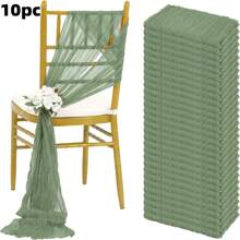 10/20 pezzi Fasce per sedie verde salvia di Bali, decorazioni rustiche per sedie con fiocco, coprisedia per matrimonio, banchetto, festa, casa, cucina (40,6 x 274,3 cm)