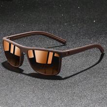 2pcs Retro Plaid Pattern Glasses, Unisex, Luxury Brand Designer Square/Rectangle Frame, Tropical Beach Vacation Style, Summer Pastel Color Decorative Glasses (Excluding Box Shown In Image) - 2PCSF566-2B - View 7