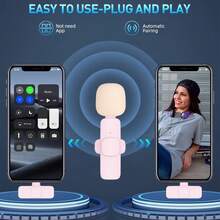 New Product In Portable Mini  Microphone K9 Dual Lavaliere Mic Wireless Microphone For Mobile Phone - ZSK-k9 Pink - View 7