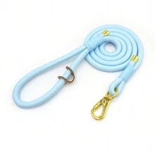 Pet Fashionable Personalized Gold Color Zinc Alloy Clasp Heavy Duty Handmade Nylon Leash For Dogs, Polyester Rope Durable Strong Dog Lead, Suitable For Large & Medium Pets, Collar And Training Accessories