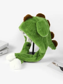 1pc Women's Cute Moving Ears Plush Hat - Thick Warm Fleece Earflap Beanie, Daily Wear Valentine's Day