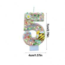 1 pieza Vela numérica para pastel de cumpleaños, decoración de fiesta, celebración de cumpleaños. Vela de número de pastel creativa decoración hecha a mano de fiesta de sirena rosa, Navidad