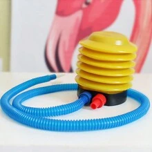 Bomba de Aire Portátil de Pie y Manual Multiusos para Globos, Anillos de Natación, Pelotas de Yoga y Colchones - Amarillo - Ver 3