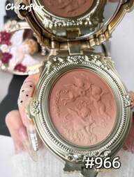 CHEERFLOR 4.5g Embossed Cheeks Powder Blush, Purple Blush, Light, Smooth, Blendable, With Mirror, Blush Palette Eyeshadow Palette, Facial Beauty Cosmetic Makeup