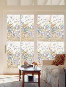 1pc Electrostatic Rainbow Semi-Transparent Nordic Style Glass Film With Laser Moon Crescent Pattern, Office Sandblasted Glass Window Film, Bathroom Anti-Peeping Privacy Sticker Home Bathroom Decor - Multicolor - View 9