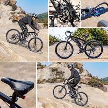 Touroll U1 E-Bikes, 26"/29" E-Bike Men Women With Removable 36 V 13 Ah Battery, 250 W Motor Mountain Bike, Electric Mountain Bike With Shimano 21 Speed, Endurance Electric Bike 55-100 KM, CST - 黑色 - 查看 9