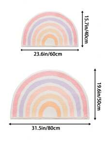 Rainbow Absorbent Bath Mat, Bathroom Entrance Area Soft Fluffy Foot Mat, Anti-Slip Door Mat ,Room Decor - Multicolor - View 5