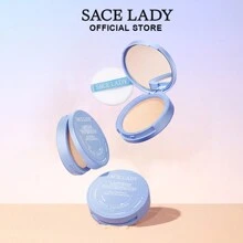 Polvo facial SACE LADY Mate, control de brillo, larga duración, maquillaje facial perfecto con espejo