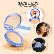 Polvo facial SACE LADY Mate, control de brillo, larga duración, maquillaje facial perfecto con espejo
