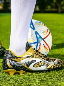 European Unisex Soccer Cleats Athletic Outdoor Firm Ground Football Shoes