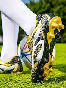 European Unisex Soccer Cleats Athletic Outdoor Firm Ground Football Shoes