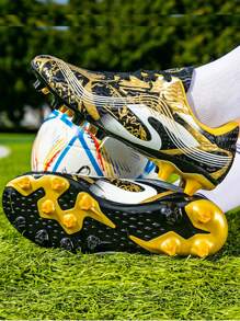 European Unisex Soccer Cleats Athletic Outdoor Firm Ground Football Shoes