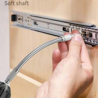 1pc Flexible Drill Shaft 150-400mm/5.9-15.7 Inch Drill Shaft Extension Screwdriver Drill Bit Multi-Angle Work, Metal Flexible Shaft For Drilling Snake Drill Bit, Very Suitable For Narrow Space Use,Tool Accessories