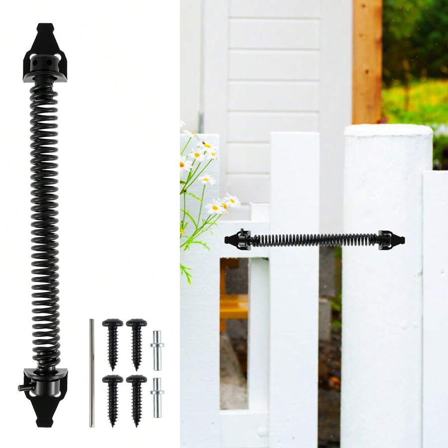 Cerrador de puerta para reja de 8 pulgadas, resorte de cierre automático universal para rejas de metal resistente a la oxidación, cerrador automático de puerta pesado para puertas de madera