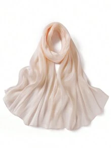 1pc Sparkling Metallic Women Hijab Minimalist Shawl Scarf Solid Color Scarf Women Wrap Accessories Women Abaya Accessories Veiled Clothes