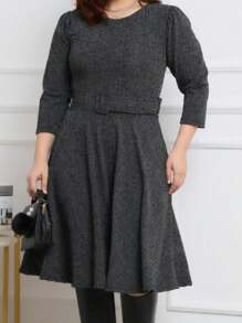Plus Size Dresses - Dark Grey - View 1