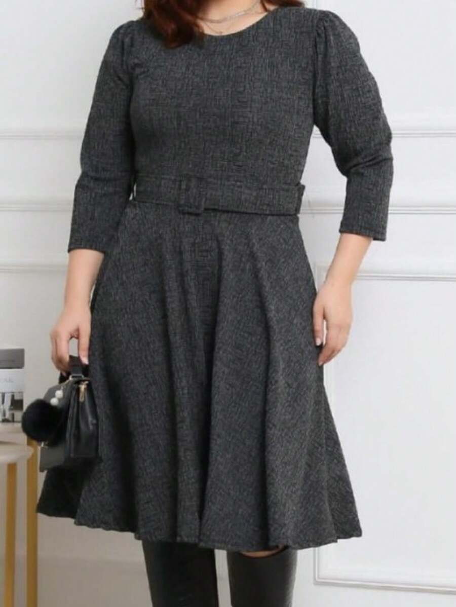 Plus Size Dresses - Dark Grey - View 1