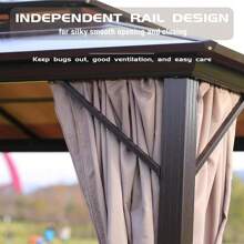 10x10 Ft Hardtop Gazebos With Heavy Duty Double Roof, Nettings And Curtains Galvanized Steel Outdoor Gazebos For Patio, Backyard, Deck, Lawn