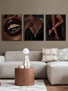 3 Áp phích vải có khung - Tranh sơn dầu nghệ thuật hiện đại về người đàn ông châu Phi, người phụ nữ gợi cảm, tay, răng, miệng, đầu và chân. Món quà lý tưởng cho phòng ngủ, phòng khách, phòng ăn, nhà bếp, khách sạn, học tập, hành lang, văn phòng, hoặc quán cà phê. Trang trí hoàn hảo cho bức tường và phòng. - Nhiều màu - Xem 2