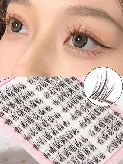 120/100PCS Self-Adhesive Individual Lash Clusters, Manga Style&Natural Look False Eyelashes C Curl DIY Reusable Lashes, Natural, Wispy, Waterproof, Cross, Cat Eye, Doll Styles, 10-12mm Length, Beginner Friendly, With Pre-Attached Glue Strip For Easy Application Lash Clusters, Eyelash Clusters, Individual Eyelashes, Lashes, Fake Lashes