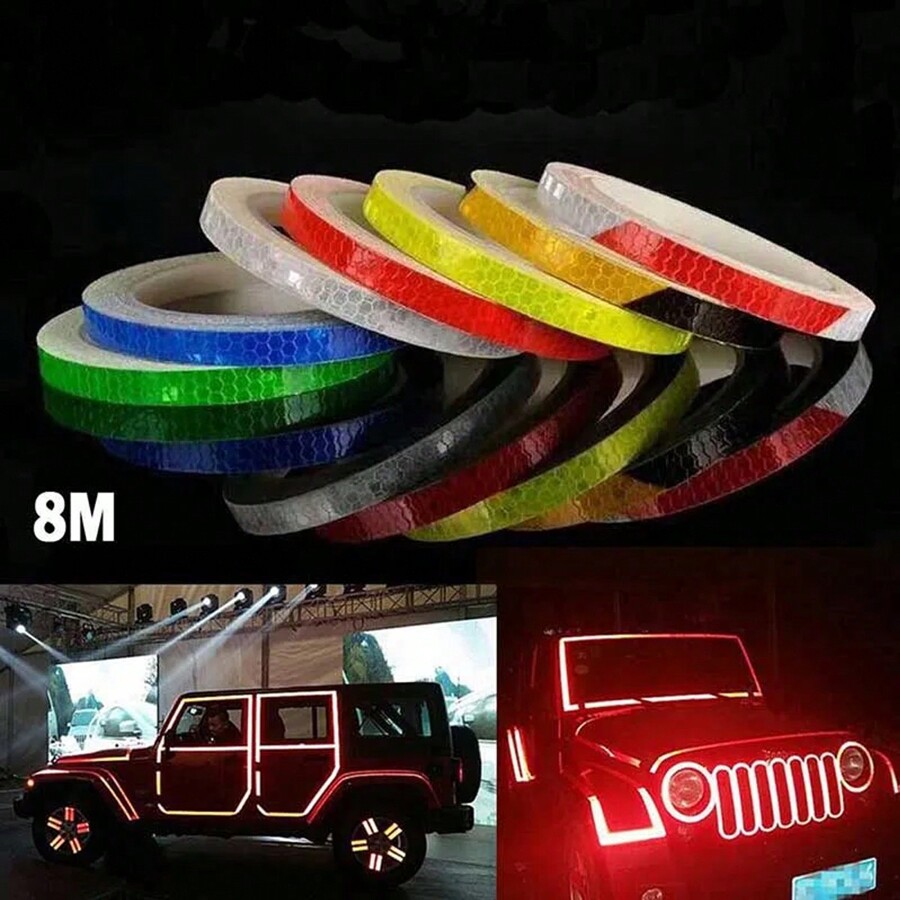 1cm*8m Bike Wheels Reflective Stickers Cycling Fluorescent Reflect