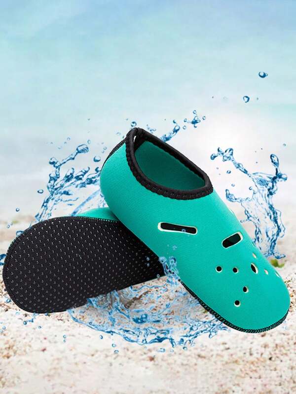 1 Pair Men's Breathable Barefoot Scuba Diving Shoes, Hollow Out Water Shoes For Beach Swimming Snorkeling Equipment