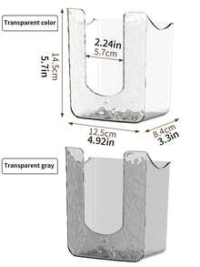 1 Cái/Hộp Đựng Khăn Giấy, Hộp Đựng Khăn Giấy Chất Liệu PET Treo Tường Cho Phòng Khách, Nhà Bếp, Phòng Tắm Và Phòng Ngủ, Thiết Kế Trong Suốt Cao Cấp Không Cần Khoan - Nhiều màu - Xem 3