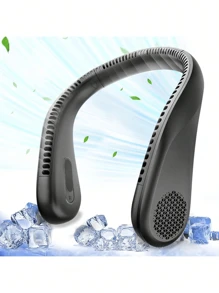 1pc Portable Hanging Neck Fan, 5200mAh Neck Fan Rechargeable With 3 Wind Speed,USB Rechargeable Personal Neck Fan, For Cooling Fan For Travel, Outdoor, Indoor, Black