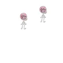 Delight Jewelry Small Pi Crystal Clip On Earrings - 粉紅色水晶 - 查看 1