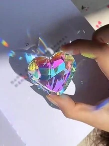1 pieza de atrapanueves en forma de corazón con cristales, colgante de luz solar colorido, decoración para ventana de dormitorio, decoración de hogar arcoíris