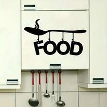 1 pieza Calcomanía de pared de dibujos animados de comida divertida - Calcomanía de vinilo impermeable removible para decoración de cocina y hogar - 10.63 x 17.72 pulgadas - Multicolor - Ver 5