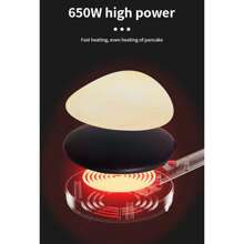 Sokany.Máquina para hacer crepes eléctrica, máquina para hacer crepes, máquina para hacer panqueques, máquina para hacer crepes portátil con revestimiento antiadherente, cena de desayuno rápido de 20 segundos, camping, control automático de temperatura - Negro - Ver 8