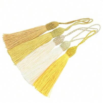 10入組DIY流蘇縫紉配件，小型絲質手工軟毛質標籤書籤流蘇附帶繩環，適用於鑰匙扣、耳環、珠寶製作、紀念品、畢業紀念、服裝縫製、禮品標籤DIY手工項目