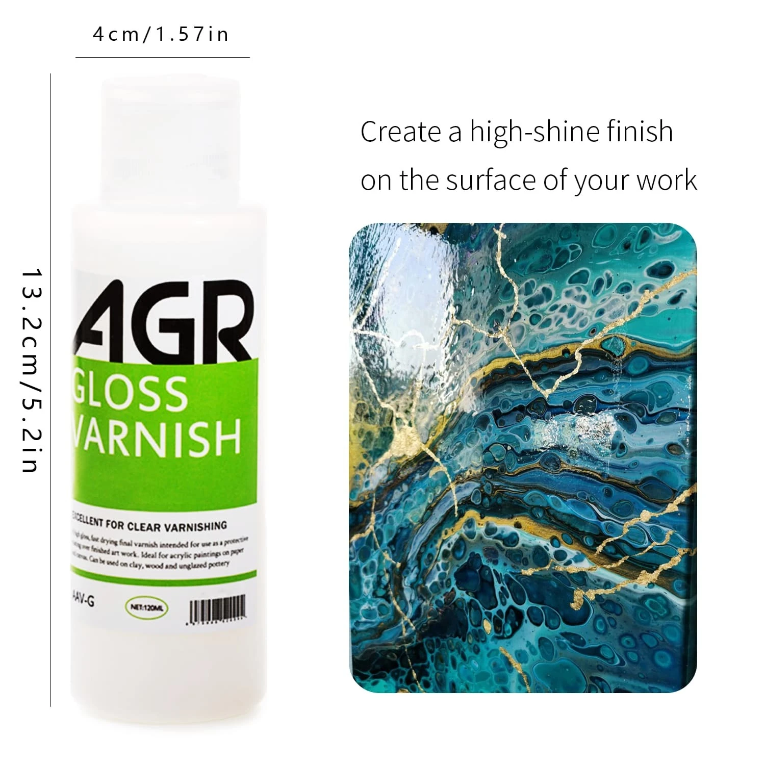 Acrylic WaterBased Gloss Varnish 100ml; NonRemovable; Gloss Finish
