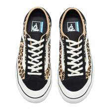 Zapatillas de lona unisex Vans de estampado de leopardo retro de corte bajo, cómodas y casuales VN0A3MVL2FP - Negro - Ver 5
