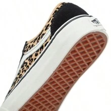 Zapatillas de lona unisex Vans de estampado de leopardo retro de corte bajo, cómodas y casuales VN0A3MVL2FP - Negro - Ver 8